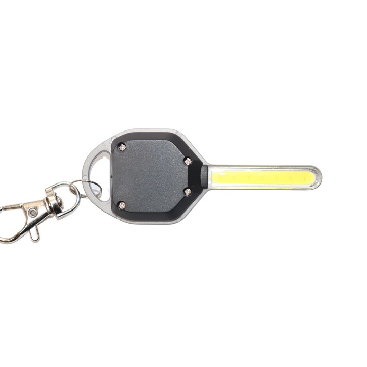 Mini-lanterna breloc, tip cheie, baterii incluse, 7 LED-uri, negru/gri