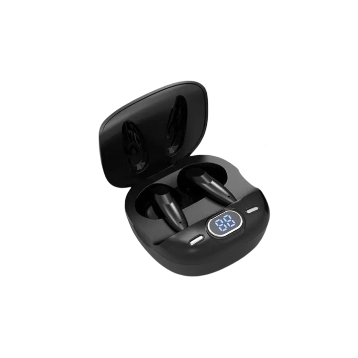 Pro6 Plus TWS vezeték nélküli fejhallgató, LED kijelző, Bluetooth, zajszűrés, vízálló IPX5, IOS és Android, fekete