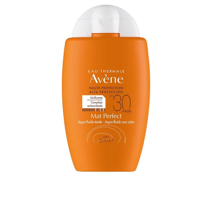 Флуид за лице със слънцезащитен и матиращ ефект, Mat Perfect aqua-fluid SPF30, Avene, 50 ml