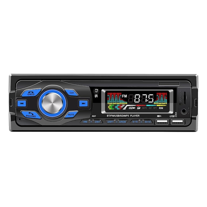 Oein Rádió MP3 lejátszó, Autó, Bluetooth, LCD, FM rádió, 55W, sztereó, fekete