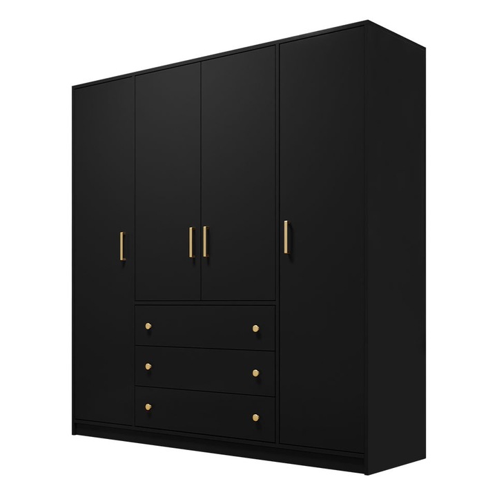 Dulap Senila D4, negru, MIRJAN 24, 196 x 200 x 58 cm