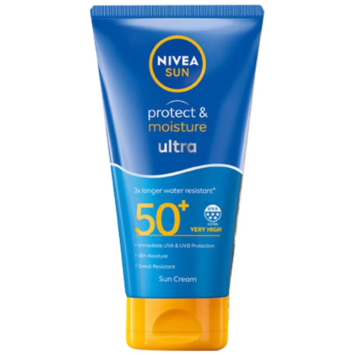 Слънцезащитен лосион Nivea Sun SPF 50+ Protect & Moist, 150 мл