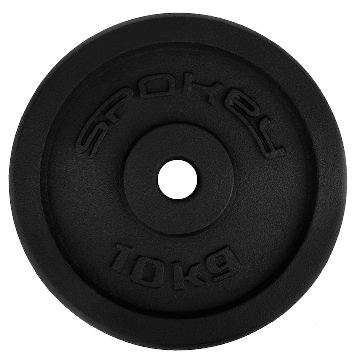 Disc haltere, Spokey, Fonta, 10kg, Negru