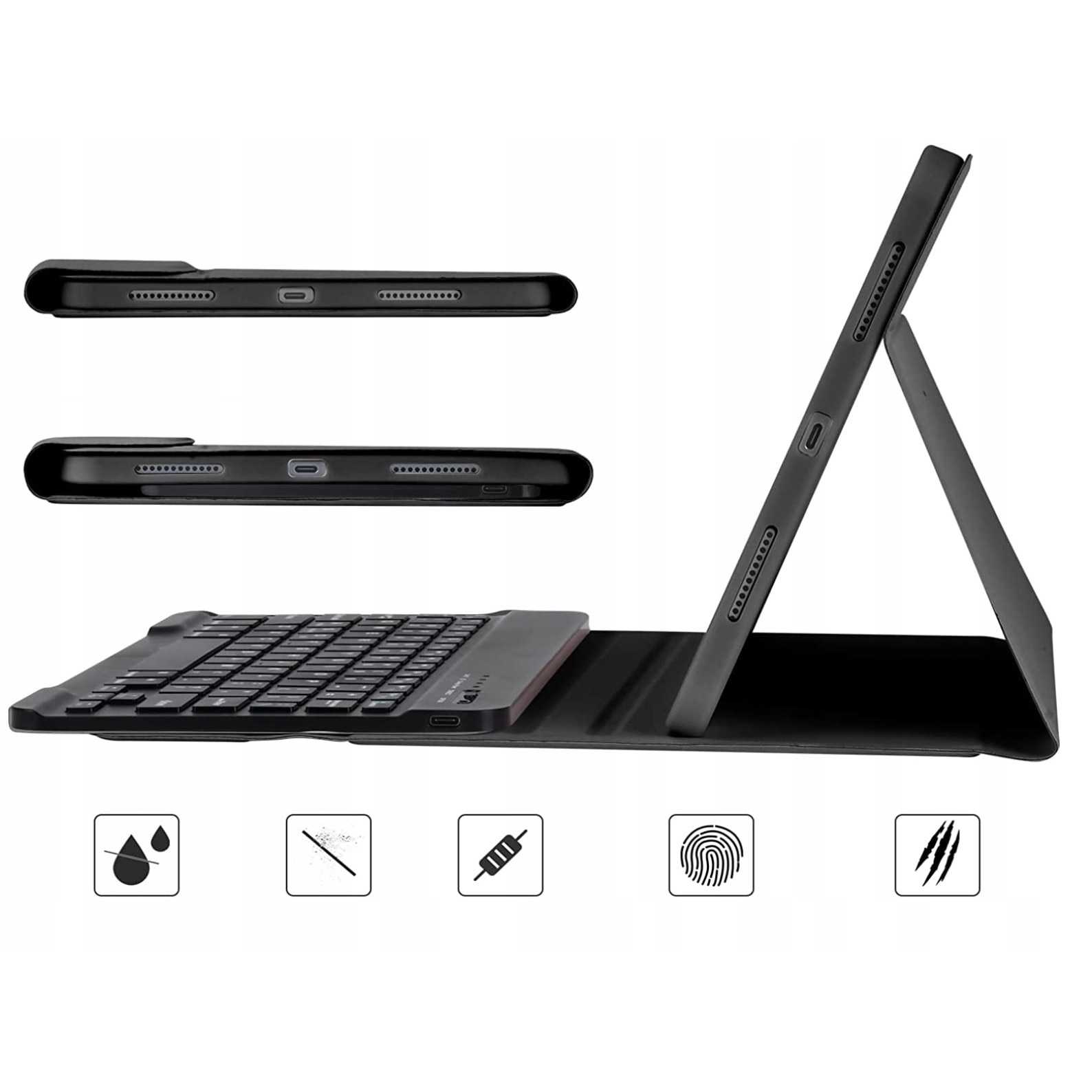 Husa cu tastatura pentru Apple iPad 10.9 10 GEN 2022, Piele ecoligica, Negru