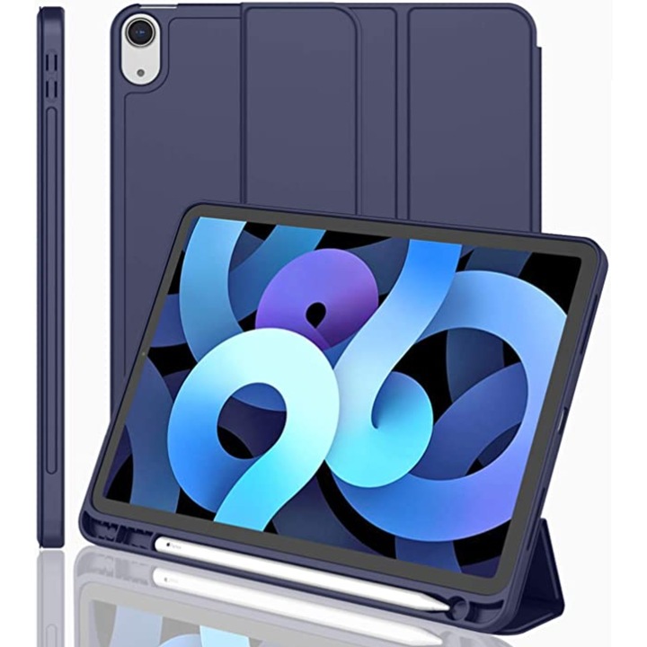 Apple iPad 10 GEN 10.9 2022 tok, Eco-bőr/szilikon, sötétkék