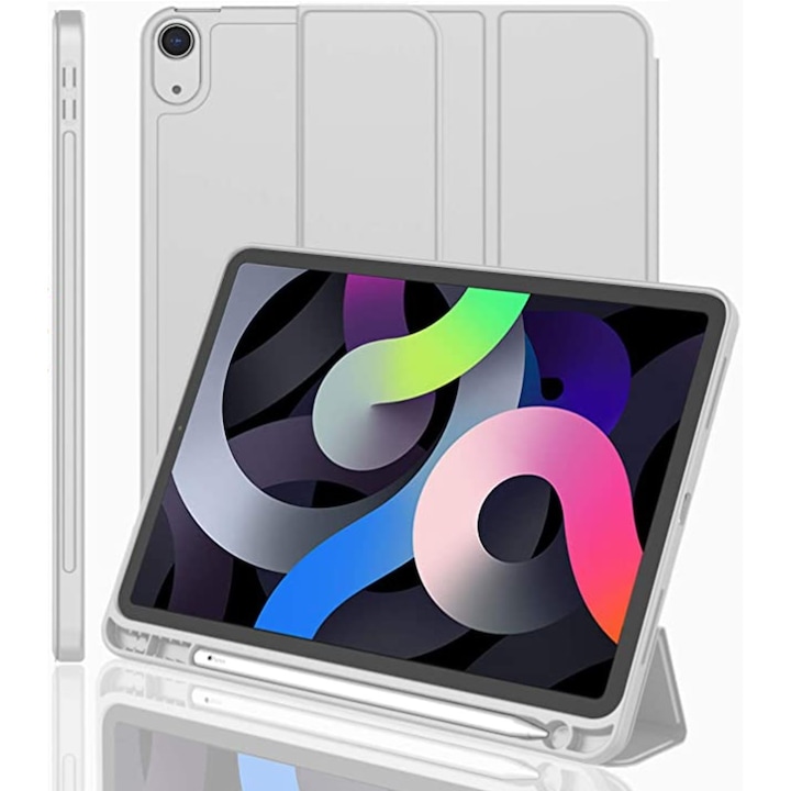 Apple iPad 10 GEN 10.9 2022 tok, Eco-bőr/szilikon, szürke