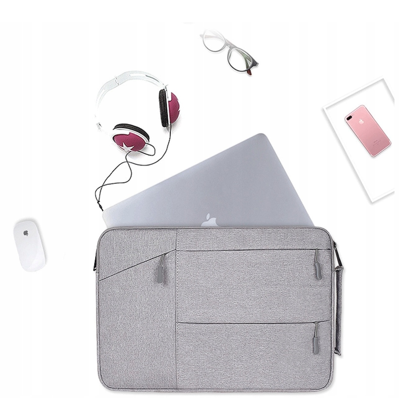 Husa pentru laptop, Macbook AIR PRO 13, Textil, Gri