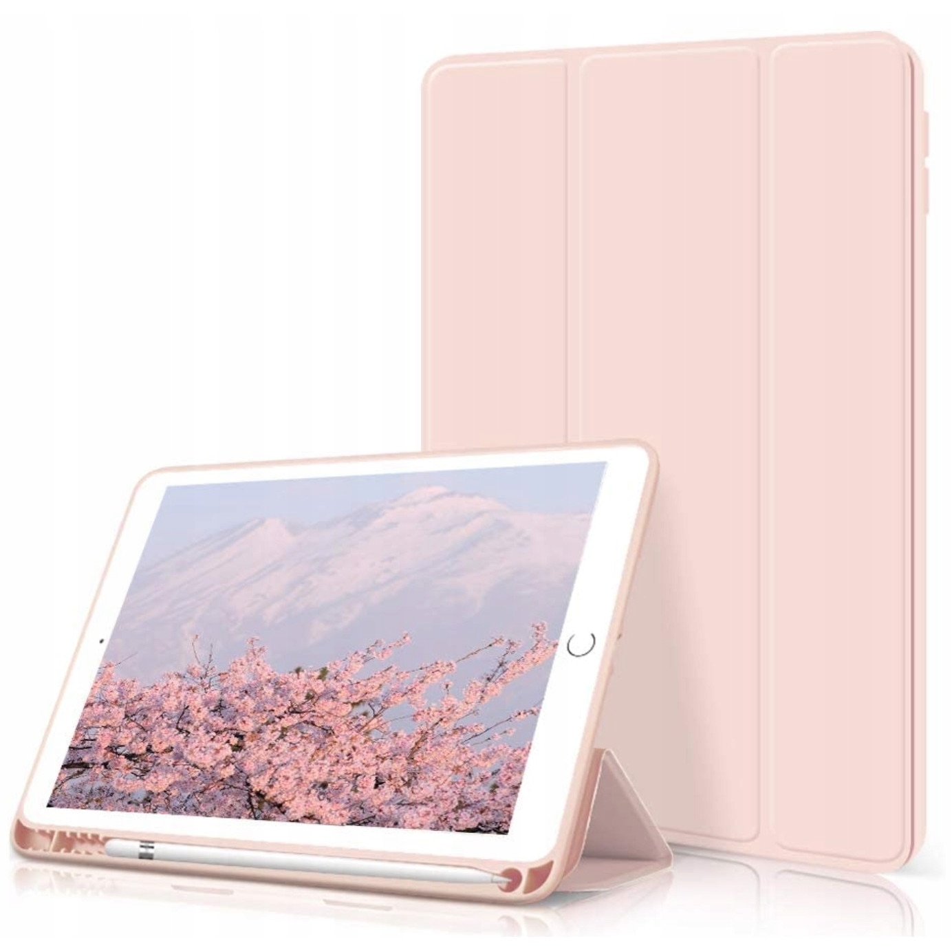 Husa Apple iPad 9.7, Piele ecologica, Roz