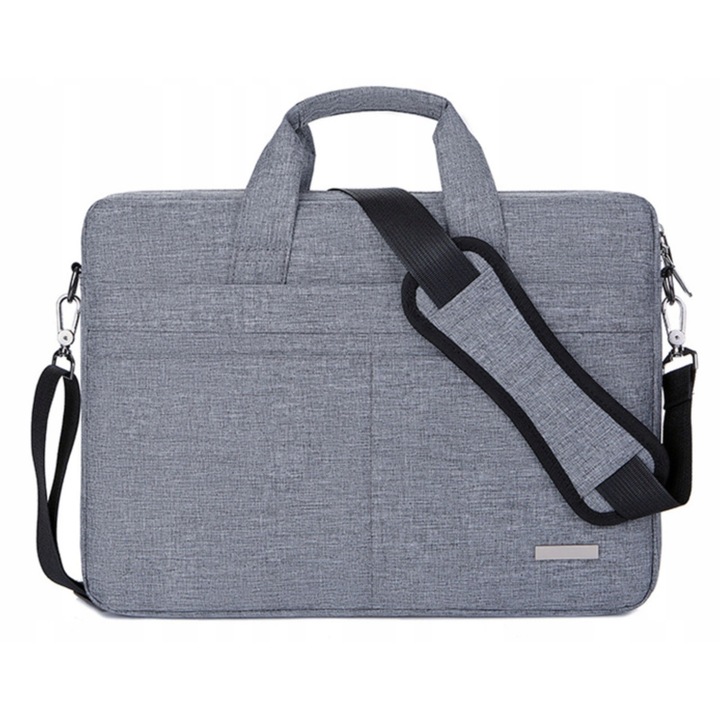 Husa pentru laptop, 15.6 inch, Textil, Gri