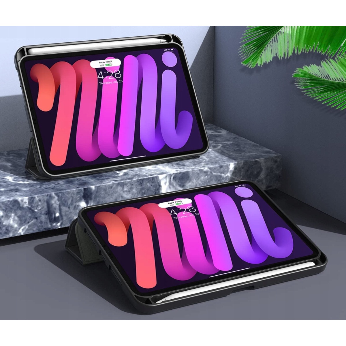 Husa tableta pentru Apple iPad Mini 4/5, loc pentru stylus, ecologica, silicon, multicolor