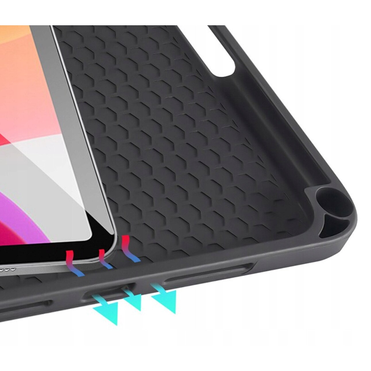 Husa tableta pentru Apple iPad Mini 4/5, loc pentru stylus, ecologica, silicon, multicolor
