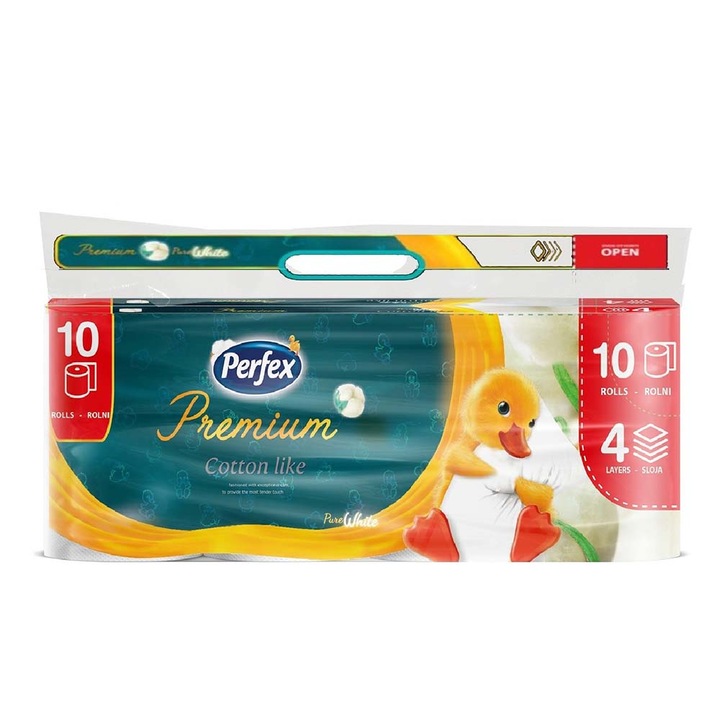 Perfex Cotton Like Prémium WC-papír, 4 rétegű, 10 tekercs/Bax