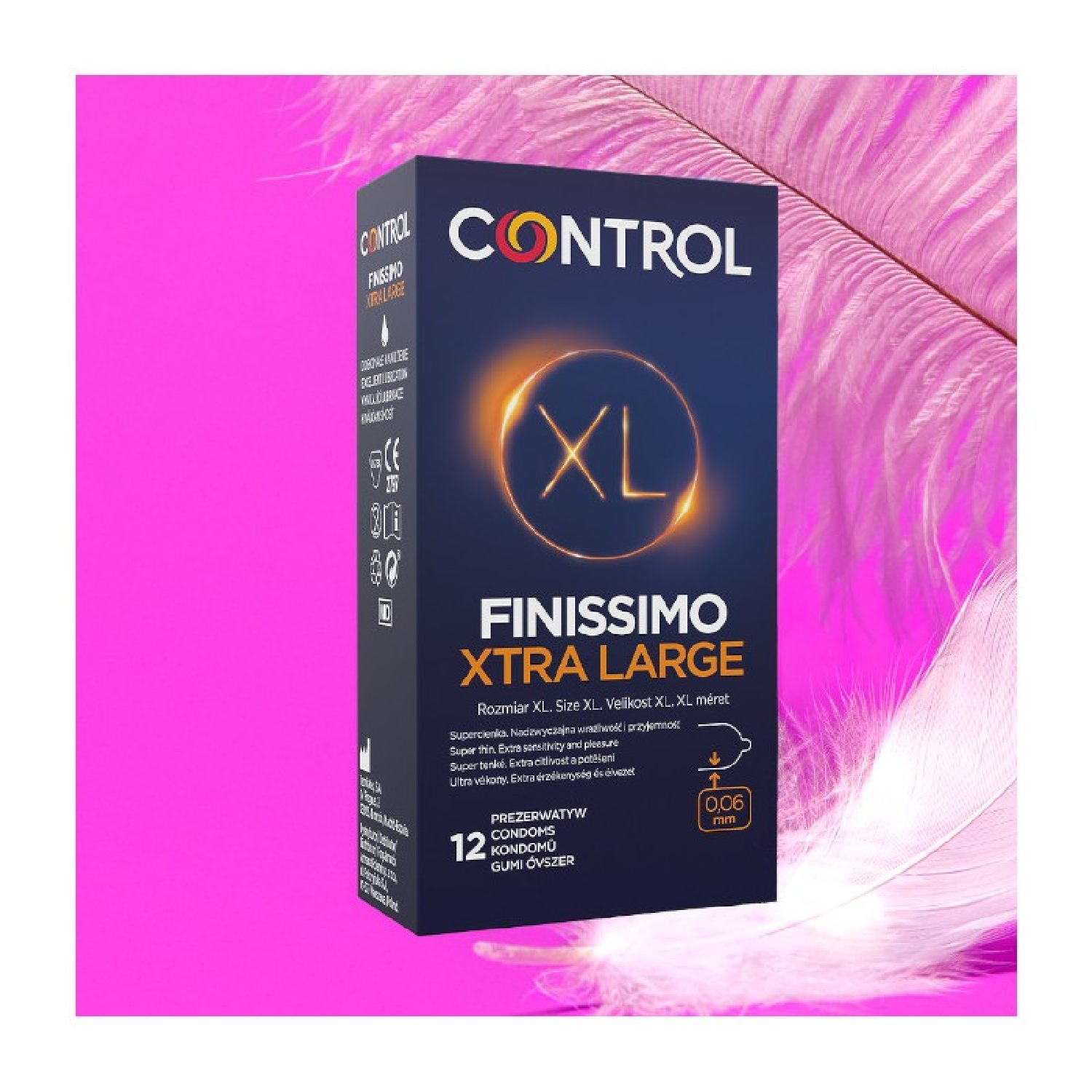 Set 12 prezervative, Control, Latex, XL - eMAG.ro