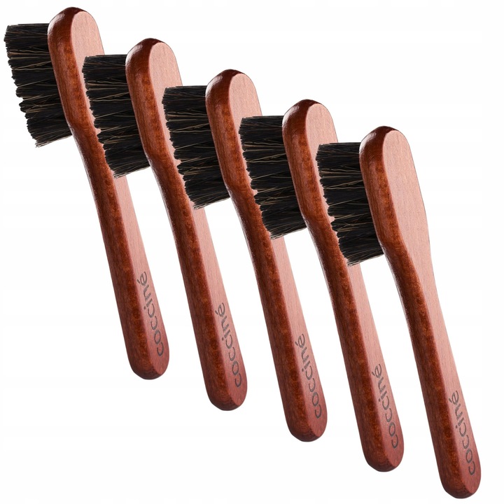 Set de 5 perii, Coccine, Pentru intretinere pantofi, Maro/Negru