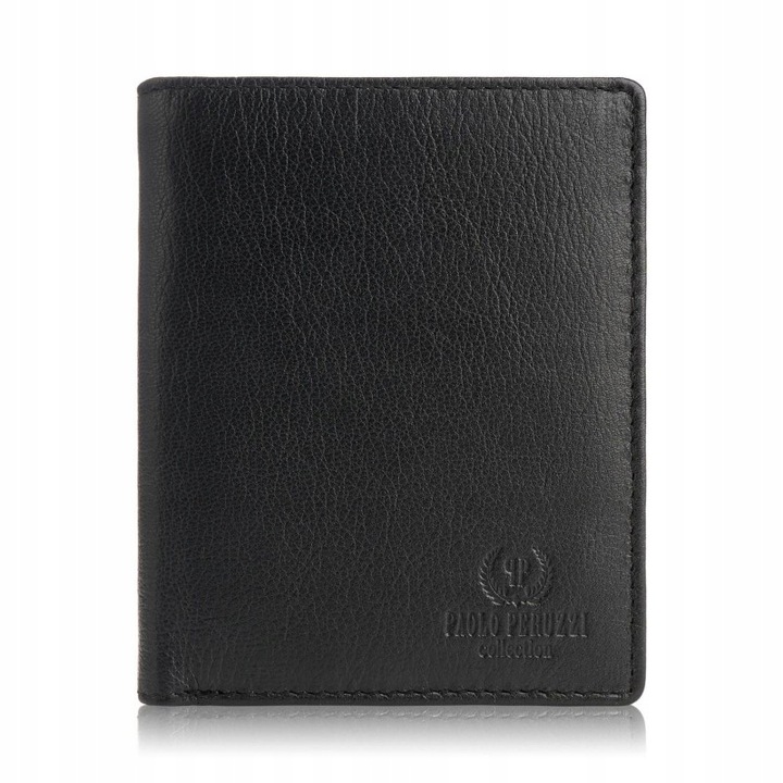 Férfi pénztárca, Paolo Peruzzi, Természetes bőr, Fekete