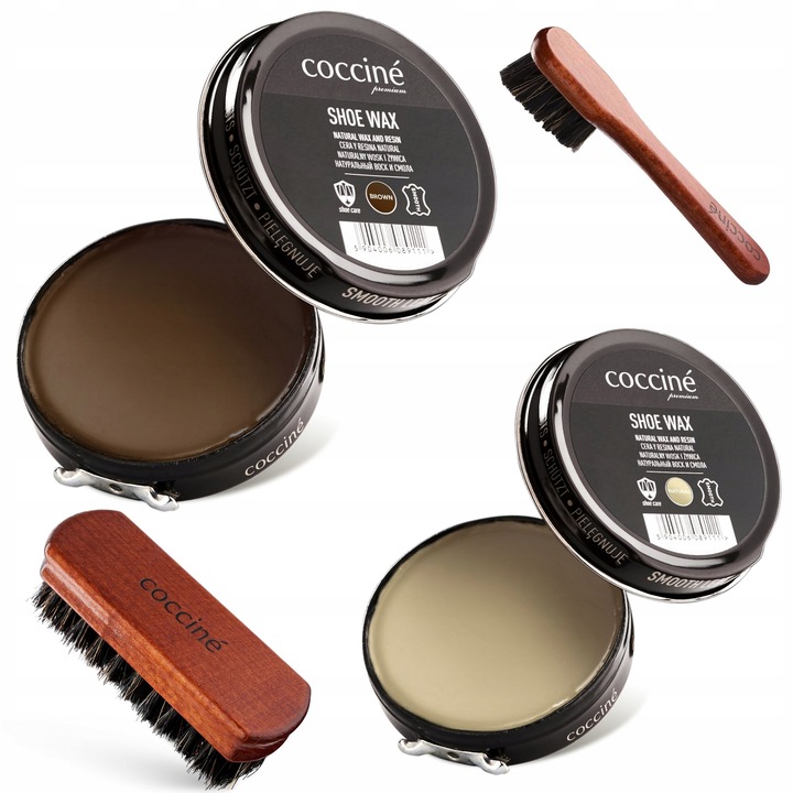 Set 2 produse ingrijire papuci, Coccine, 40 ml, Maro/ Bej