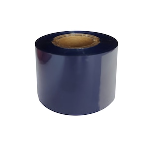 Ribon termic, albastru wax resin, 45mm x 200m pentru imprimare prin termotransfer hartie satinata, pvc, polipropilena, satin, poliamida, tub 1 inch, ink out