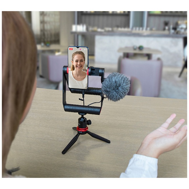 Lavaliera Boya BY-VG380, Vlogger Kit cu Microfon BY-MM1 si Mini Trepied