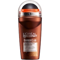 Antiperspirant roll-on L'Oreal Paris Men Expert Barber Club pentru barbati, contine ulei esential din lemn de cedru, protectie 48 de ore, 50 ml