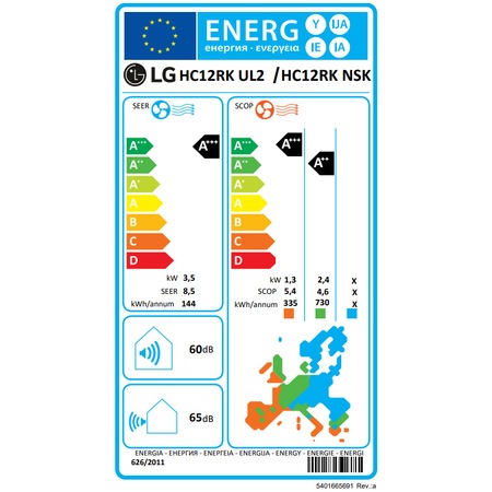 Климатик LG Deluxe Hyper 12000 BTU Wi-Fi, Class A+++/A++, Uvnano, Алергичен филтър, Plasmaster Ionizer, Fast Heating функция, дисплей за консумация на енергия, Двоен инверторен компресор, HC12RK, R32, Бял