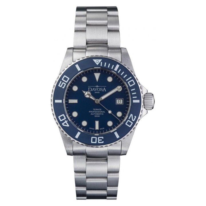 Мъжки часовник, Davosa, Елегантен, 42 мм, Стомана, Сребро