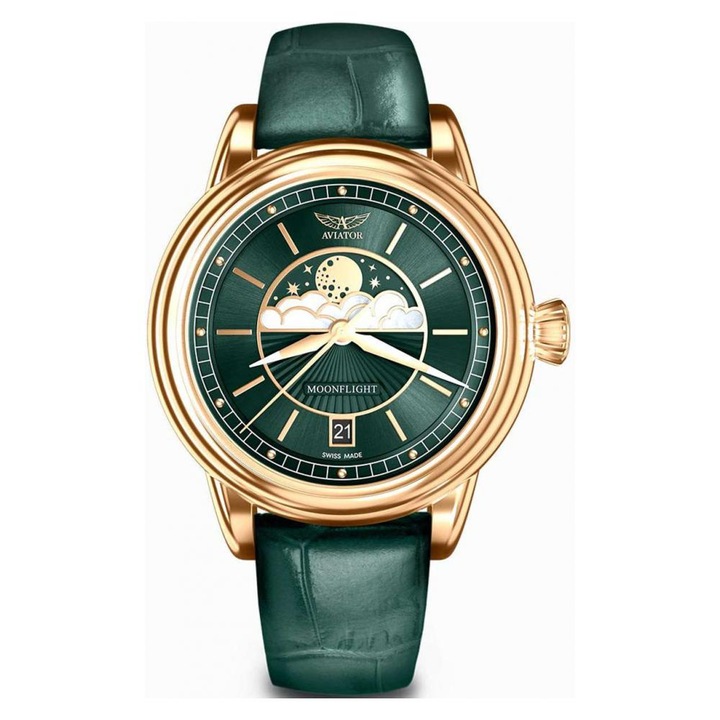 Дамски часовник, Douglas, Тип гривна, 36 мм, Стомана, Зелен/Златен
