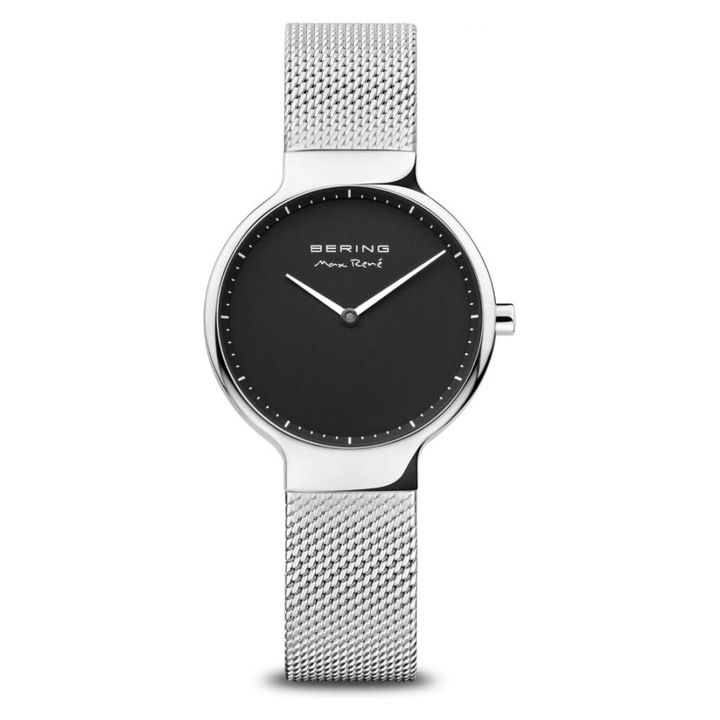 Ceas dama, Bering, Otel, Mecanism Quartz, Argintiu/Negru