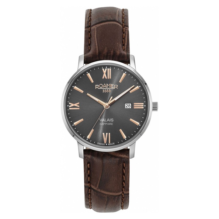 Ceas dama, Roamer, Inox/Piele, Maro
