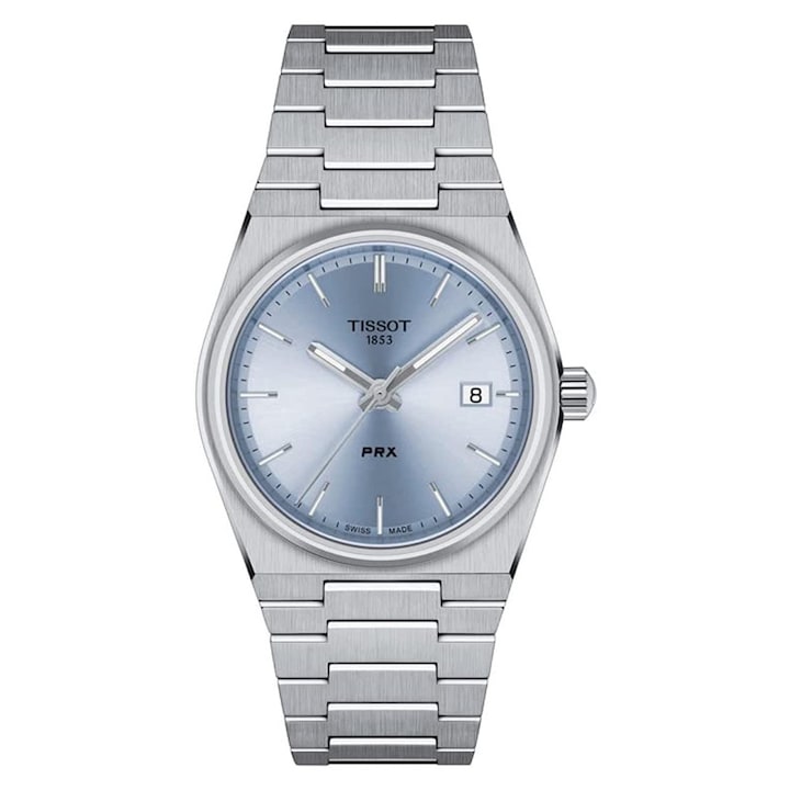Дамски часовник Tissot, PRX, Неръждаема стомана, Сребрист/Син