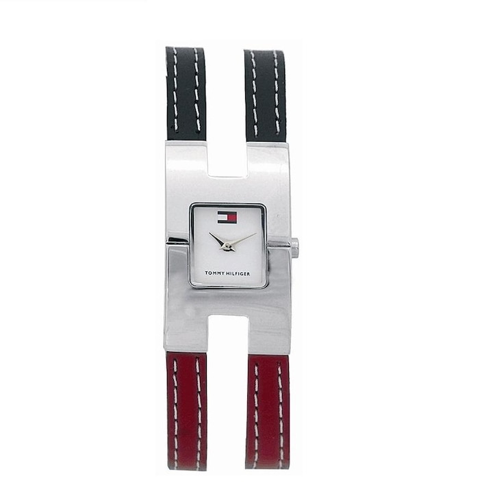 Ceas de dama, Tommy Hilfiger, INOX/Piele, Gri/Negru