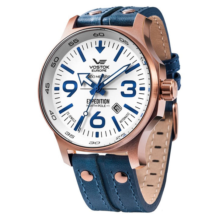 Női karóra, Vostok Europe, Bőr/Rozsdamentes acél, Többszínű