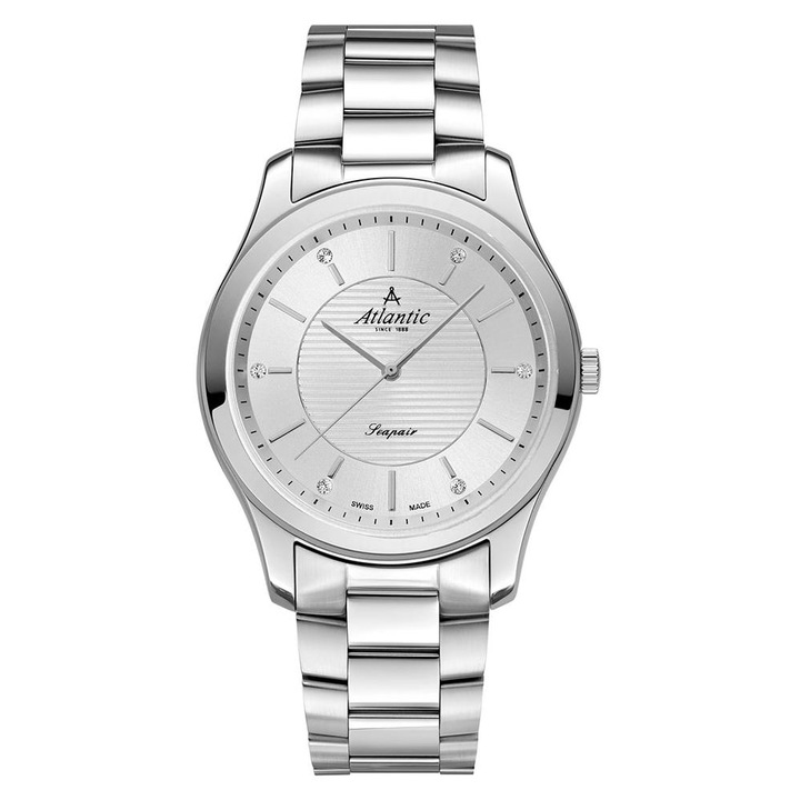 Мъжки часовник Atlantic, Неръждаема стомана, Сребрист