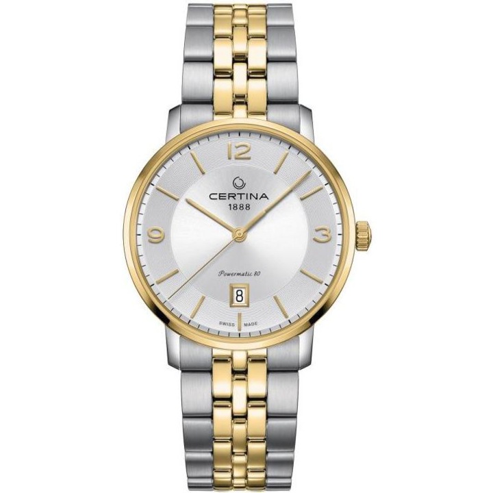 Мъжки часовник, Certina, Стомана, Кварцов механизъм, Сребрист/Златист