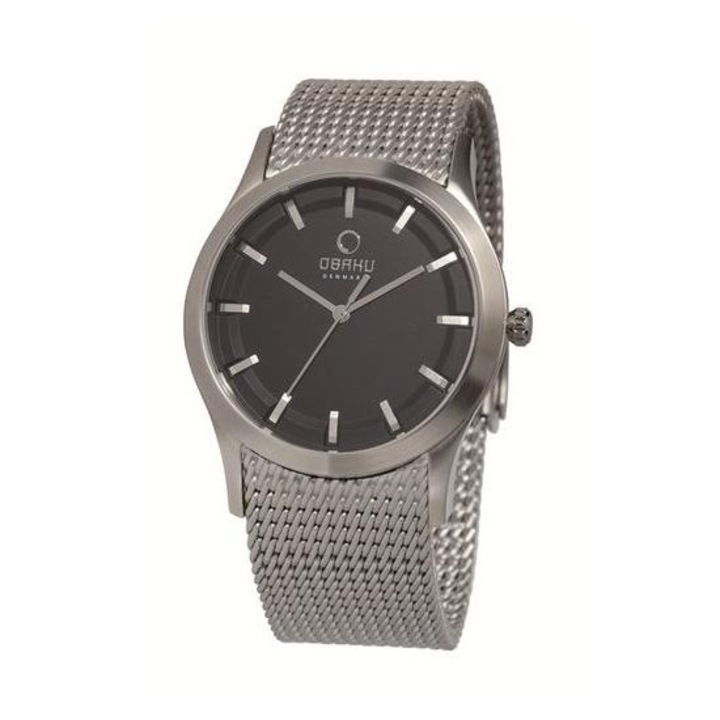 Ceas barbati, Obaku, Inox, Negru/Gri