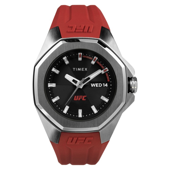 Мъжки часовник Timex, 44 мм, Стомана / Каучук, Червен