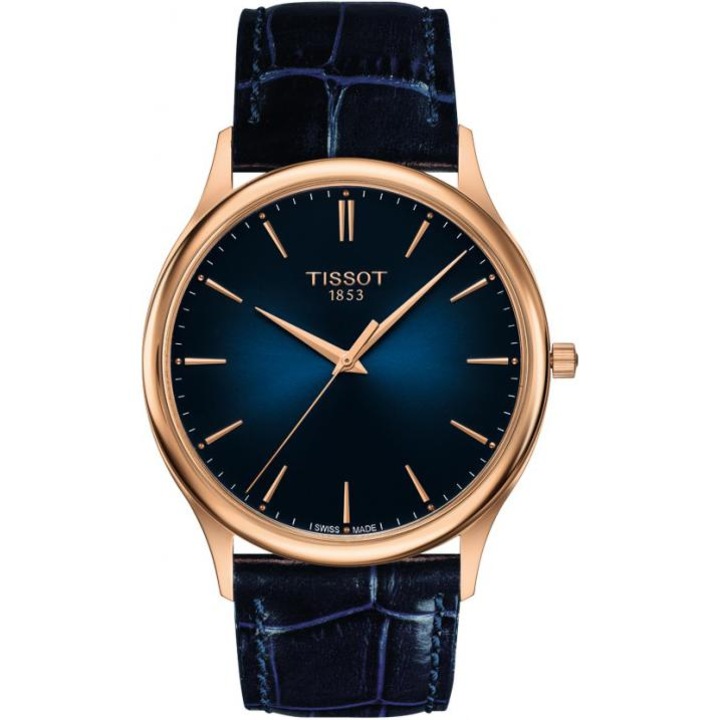 Мъжки часовник Tissot, злато/кожа, син