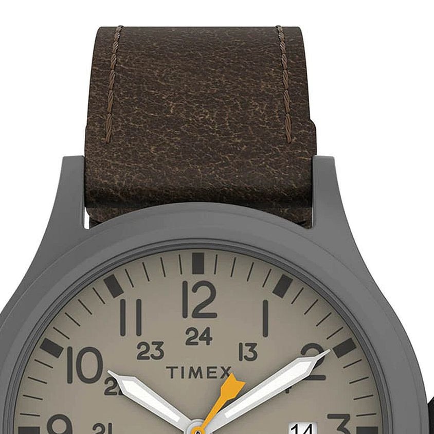Мъжки часовник Timex, Неръждаема стомана/кожа, Кафяв - eMAG.bg