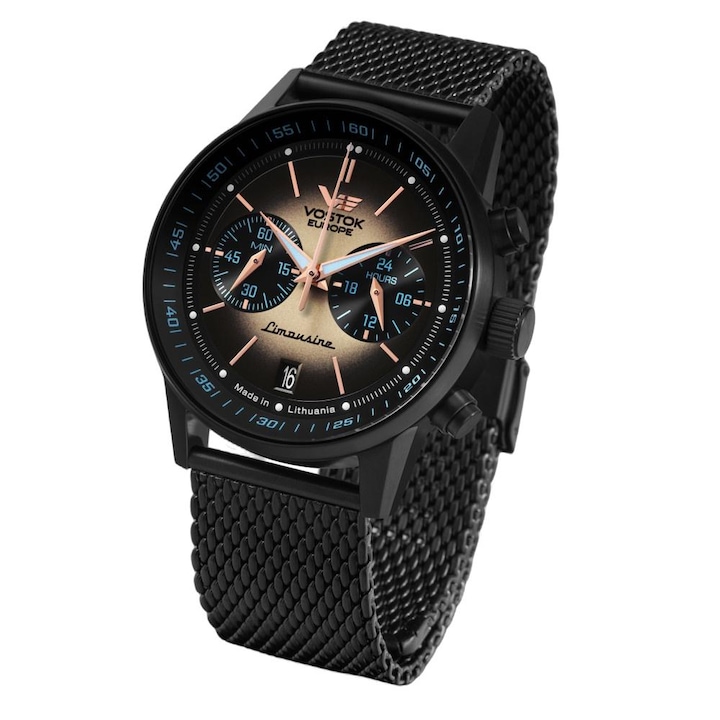 Ceas barbati GAZ-14 Limousine, Vostok Europe, Quartz, Inox, Negru