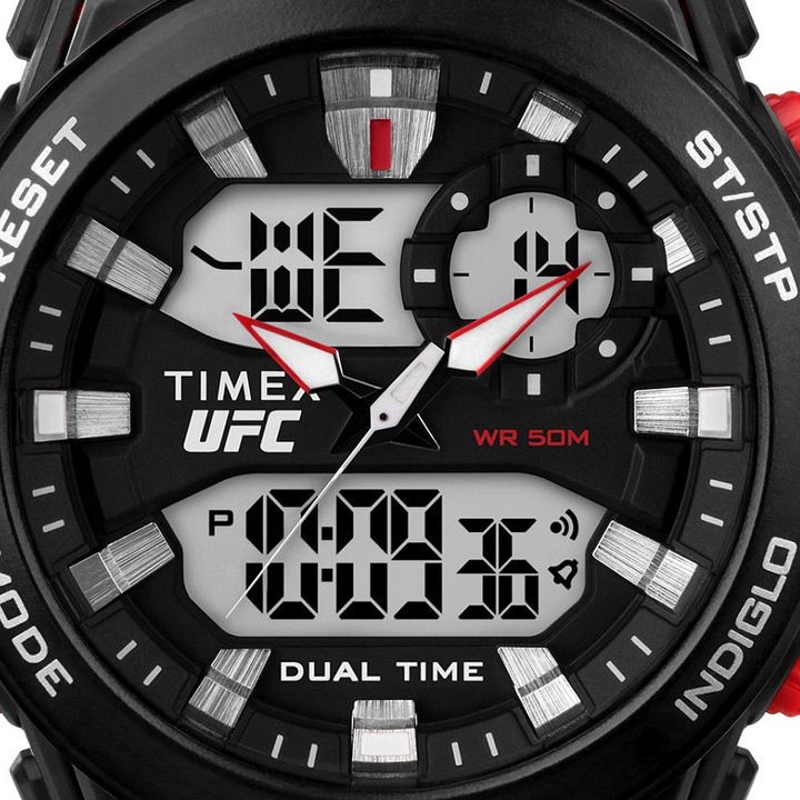 Férfi karóra, Timex, Műanyag/gumi, Fekete