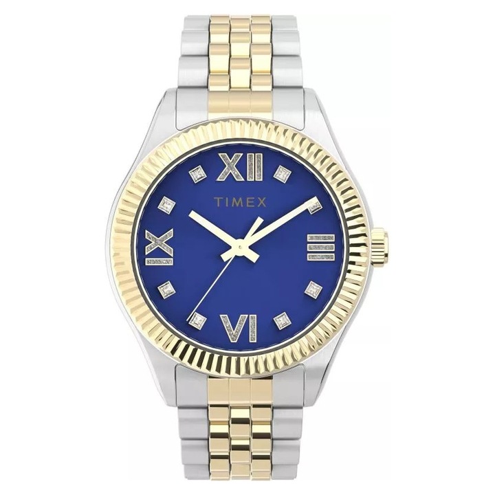 Ceas dama, Timex, Inox, Auriu/Alb