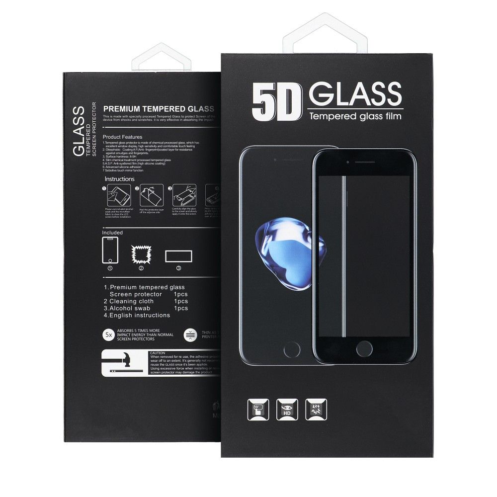 Folie protectie telefon pentru Apple iPhone 13, sticla securizata, transparent/negru