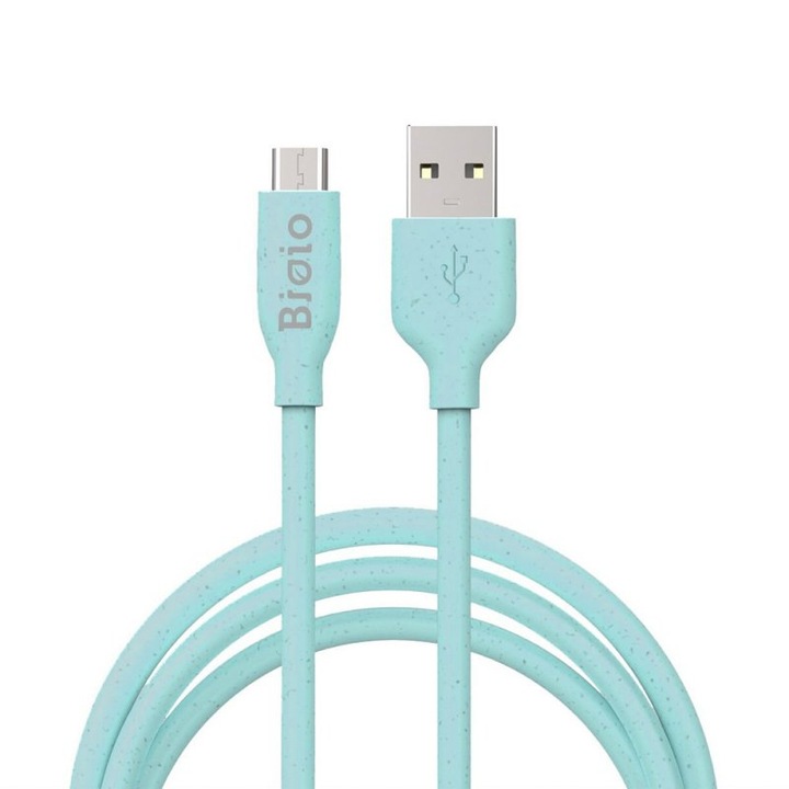 Kábel, Bioio, USB - microUSB kábel, 1 m, 2,4 A, kék