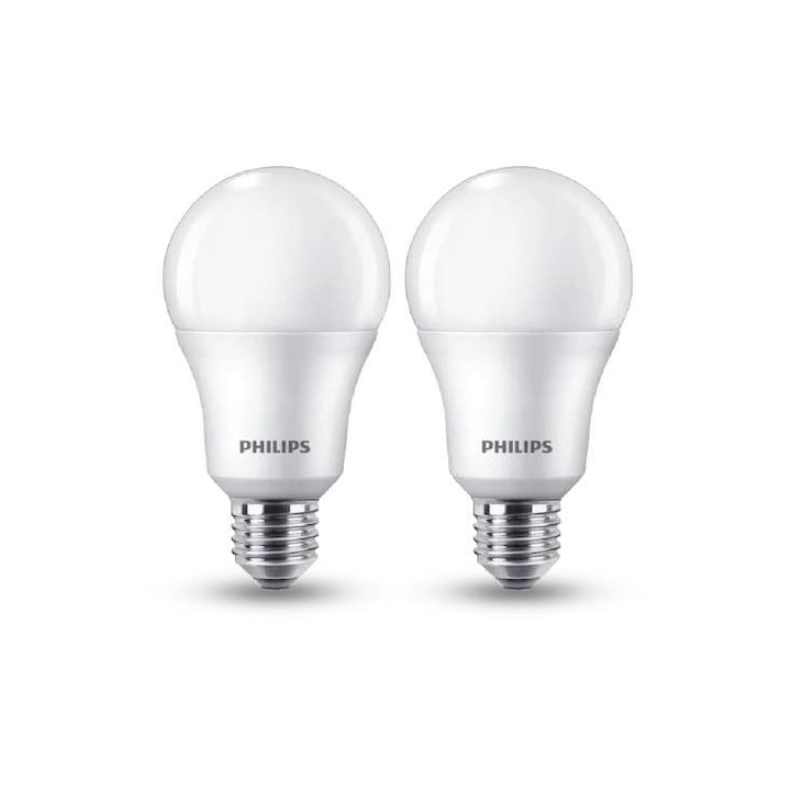 Комплект 2 LED крушки PHILIPS GLS E-27, A60, 8W, 4000lm