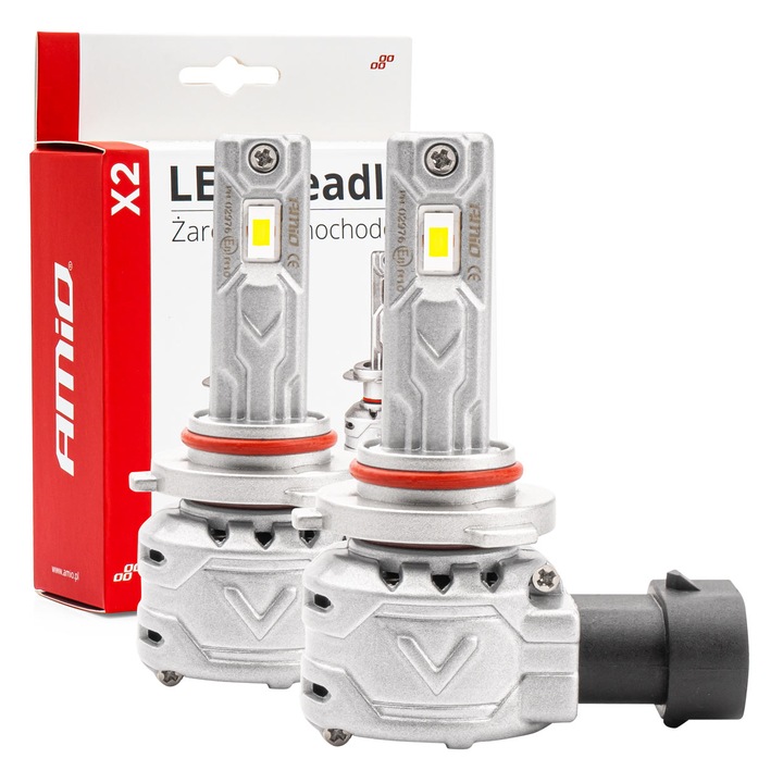 Becuri auto LED, Amio, Seria X2 HB4, Alb