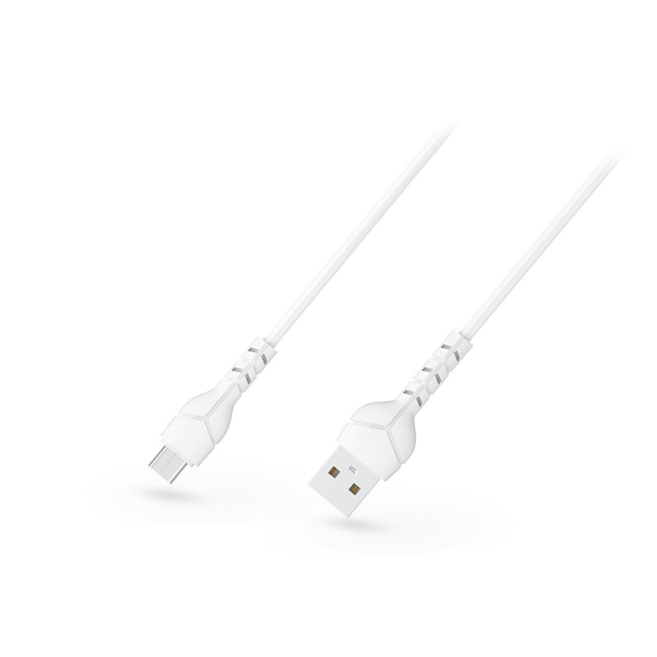 Комплект кабели, Devia, USB - microUSB, 1 м, 2.1 A, Бял, 30 броя