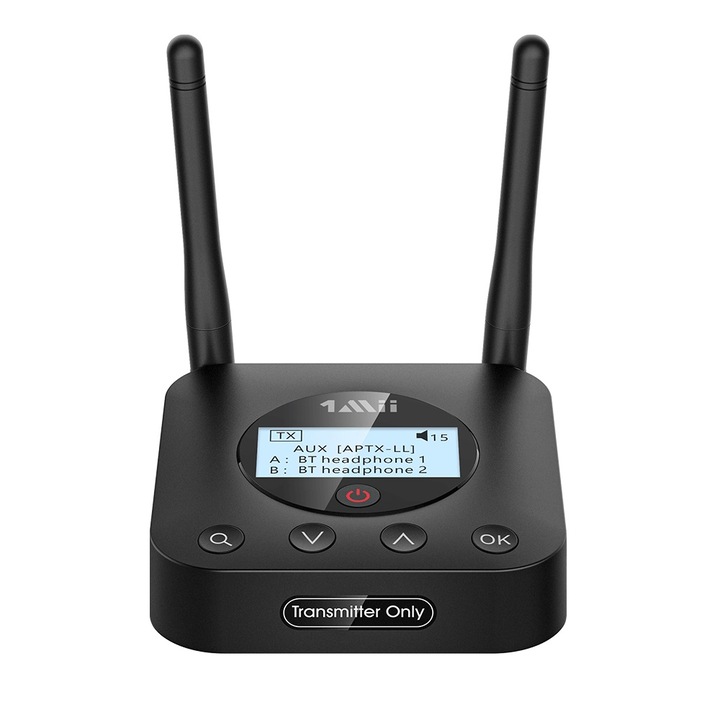 Transmitator B06TX Plus, 1Mii, Bluetooth 5.2, raza 50 m, 95 x 110 x 27 mm, negru