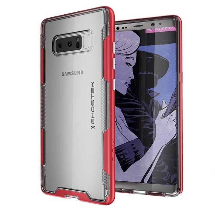 Калъф Cloak 3 за Samsung Galaxy Note8, Ghostek, TPU/Поликарбонат, Прозрачен/Червен