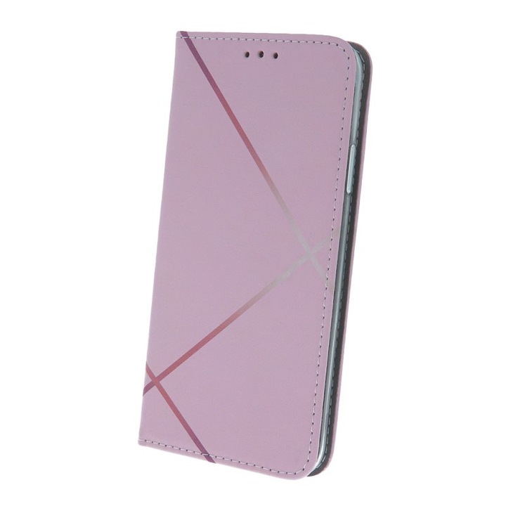 Модерен линеен смарт капак, за Samsung Galaxy Xcover 5, розов