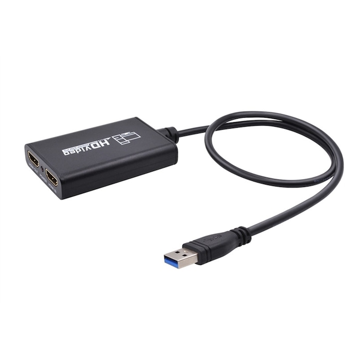 PC адаптер, Spacetronik, USB 3.0 към HDMI, 5V, 60 fps, черен