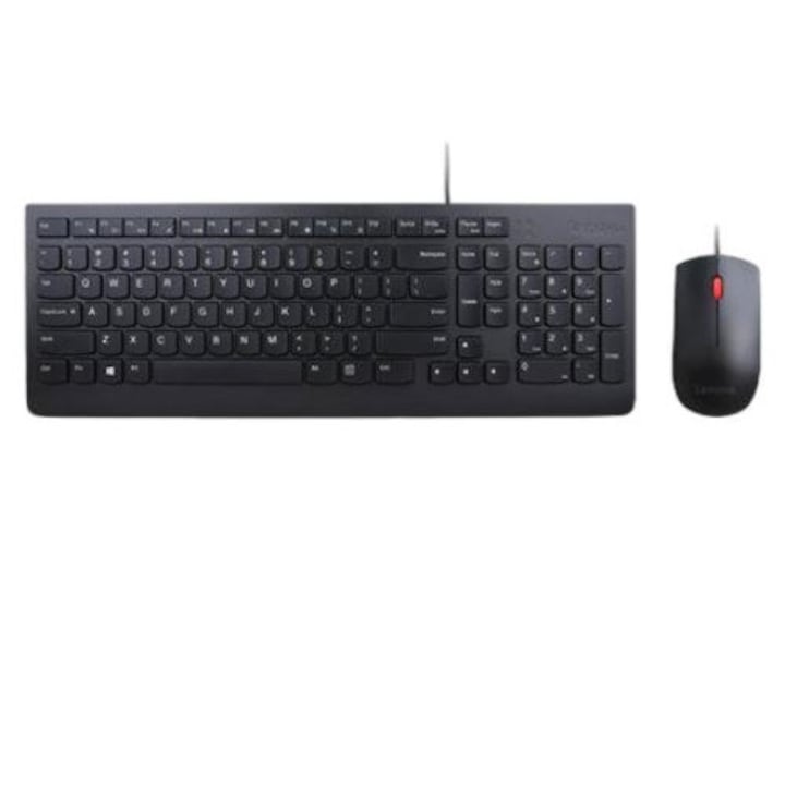 Комбинирана клавиатура и мишка Lenovo, жична, черна